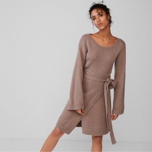 Express Fall Wrap Sweater Dress - Mauve - Small